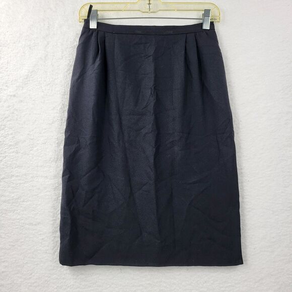 VALENTINO BOUTIQUE womens 6 black straight skirt with button slit - Picture 1 of 11